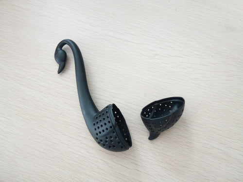 Free shipping 1PCS BLACK Tea filter Strainer Swan filter spoon sifter HIGH QUALITY  Loose Leaf Strainer Bag Mug Friends Applied